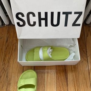 Schutz Green Sandals